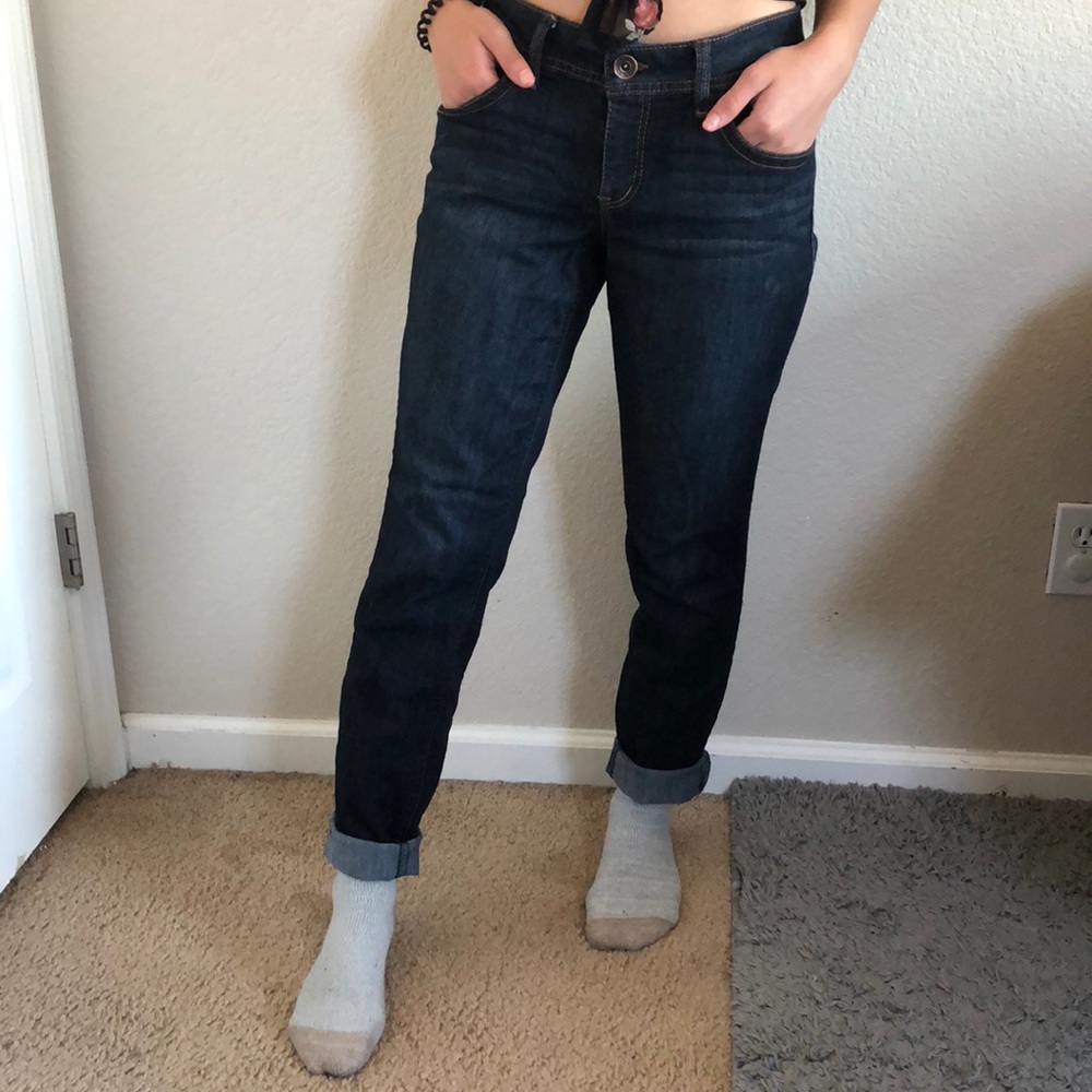 Dark Wash Straight Fit Denim Jeans